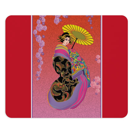 Enchanting Geisha Mouse Pad, Round and Rectangle