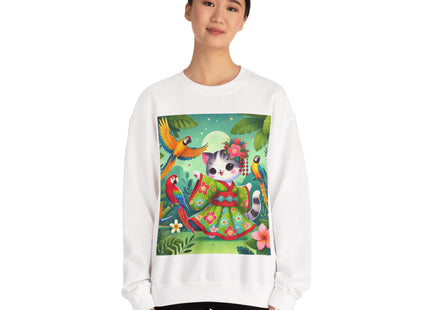Parrot Dance of the Geisha Kitten Heavy Blend™ Crewneck Sweatshirt