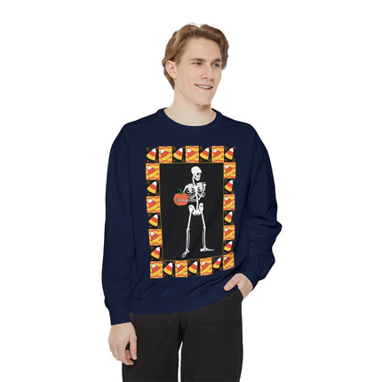 Candy Corn Skeleton Unisex Garment-Dyed Sweatshirt