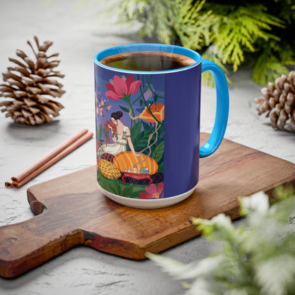 The Garden Of Quiet Reverie Colorful Mugs – Art Deco Botanical Serenity