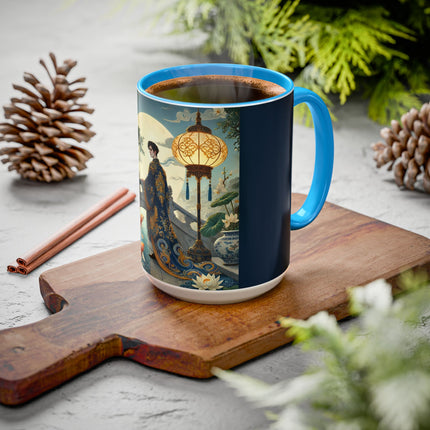 Moonlit Bridge Gentleman Colorful Mug – Imperial Serenity & Moonlit Harmony