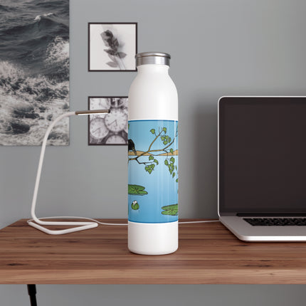 The Crow and the Frog Slim Water Bottle
