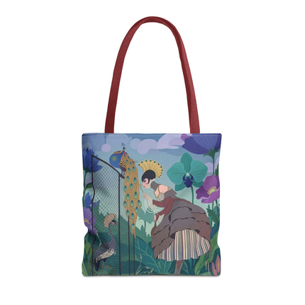 🦚🌸 The Lady Of The Peacock Garden Tote Bag – Art Deco Floral Fantasy