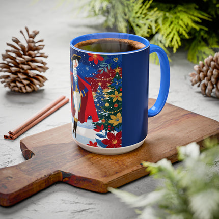 🎭❄️ The Christmas Masquerade Lady Colorful Mug – Art Deco Holiday Fantasy