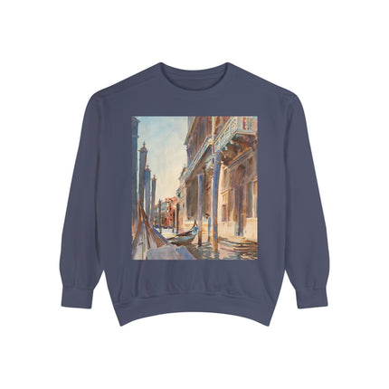 Gondola Moorings on the Grand Canal by John Singer Sargent Unisex Garment-Dyed Sweatshirt