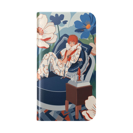🌺🪞 The Lady Of The Grand Flower Salon Flip Case – Art Deco Floral Elegance