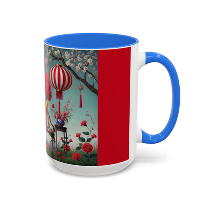 Reading in a Painted Garden Colorful Mugs (11oz, 15oz)