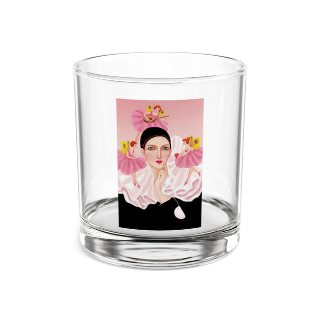 Pierrot & Fairies Dressed in Pink by Sofia Chiostri Rocks Glass, 10oz