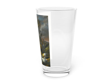 Still Life With Birds Beside An Ornate Fountain by Nicola Casissa Glass, 16oz