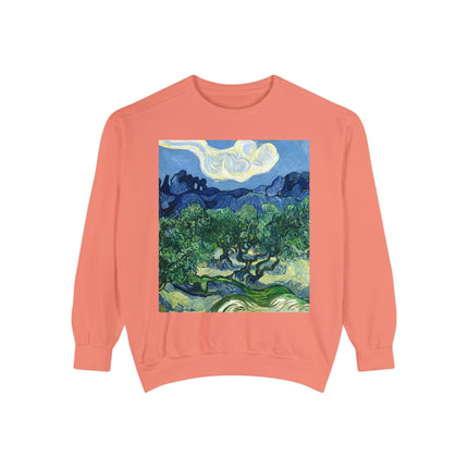 Olive Trees by Vincent Van Gogh Garment-Dyed Sweatshirt