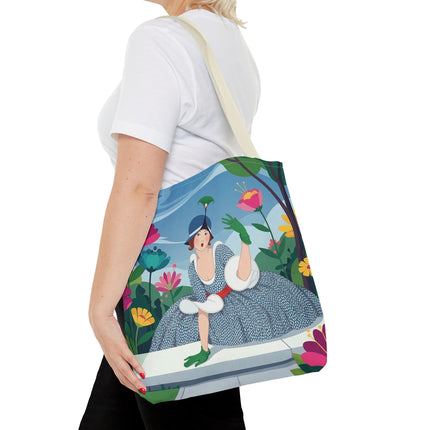 🌺🦚 The Lady Of The Peacock Garden Tote Bag – Art Deco Floral Fashion