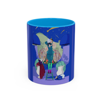Wishes Beneath the Comet Sky Colorful Mug (11oz, 15oz) – Celestial Magic, Art Deco Elegance & Dreamy Wonder