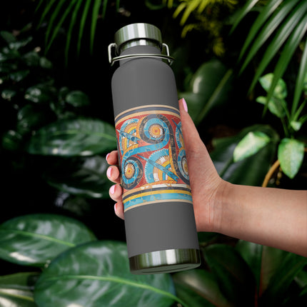 Reproduction of S-Spiral Frieze by Emile Gilliéron Copper Vacuum Insulated Bottle, 22oz