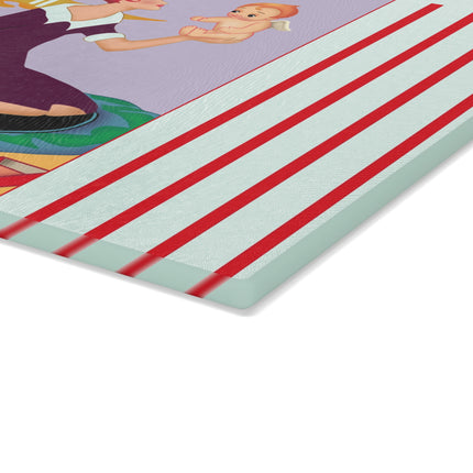 Art Deco Christmas Glass Cutting Board