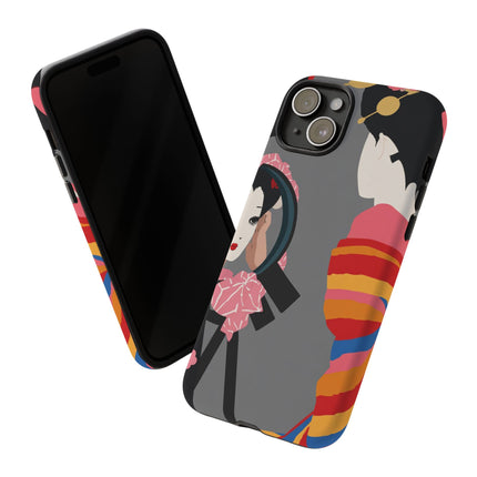 Geisha Mirror Phone Case – Elegant Reflection & Timeless Beauty