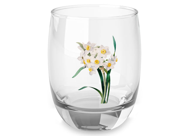 Chinese Sacred Lily botanical illustration by Pierre-Joseph Redouté Whiskey Glass