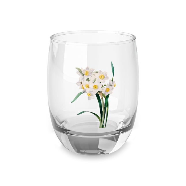 Chinese Sacred Lily botanical illustration by Pierre-Joseph Redouté Whiskey Glass