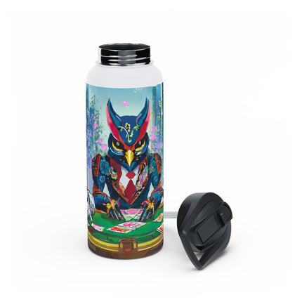 Cyberpunk Owl & Raven Stainless Steel Water Bottle