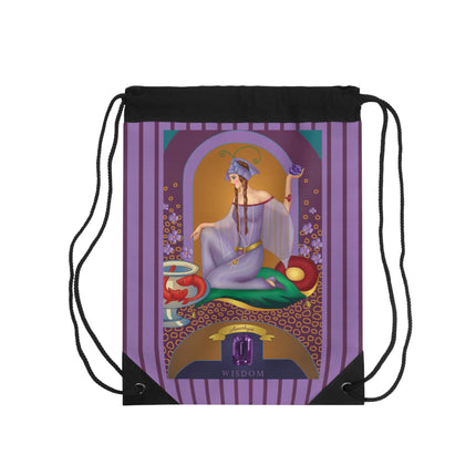 February & Amethyst Zodiac Drawstring Bag