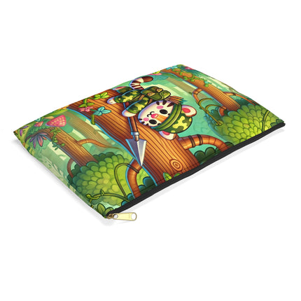 The Stealthy Stripes Flat Pouch – Jungle Camouflage & Adventurous Spirit