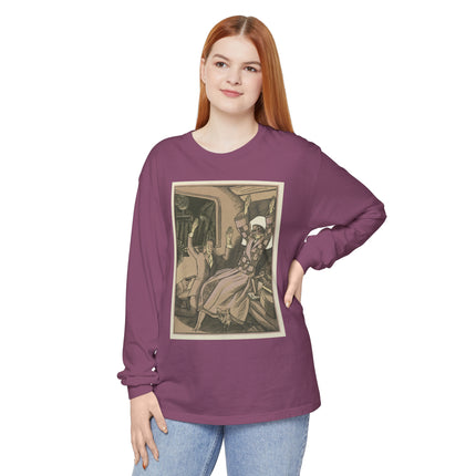 L’Attentat by Fernand Siméon Garment-dyed Long Sleeve T-Shirt
