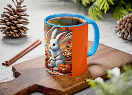 Halloween Rabbit’s Kabuki Jack-o’-Lanterns Colorful Mugs (11oz, 15oz)