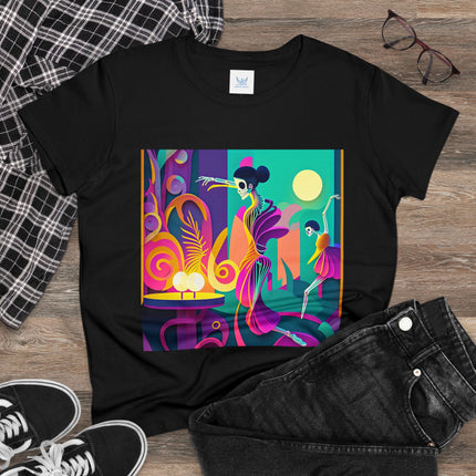Dance of the Skeleton Ballerinas Women's Midweight Cotton Tee