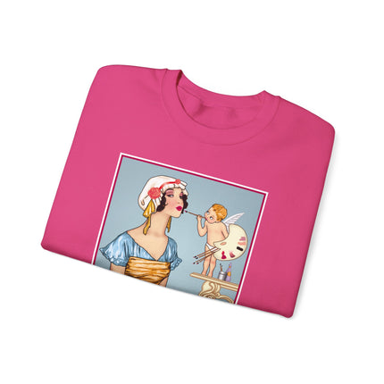 The Enchanting Painter: A Fairy's Artistic Touch Heavy Blend™ Crewneck Sweatshirt