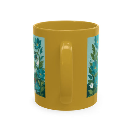 🐉🌿 The Lady & The Garden Dragon Ceramic Mug – Art Deco Botanical Whimsy