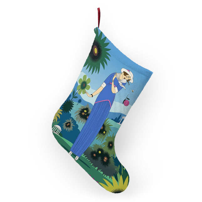 🌻🐝 The Secret Language Of Flowers Christmas Stocking – Art Deco Whimsical Garden Elegance