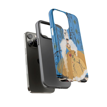 🎭🌹 The Lady At The Masquerade Gates Phone Case – Art Deco Fashion Illustration