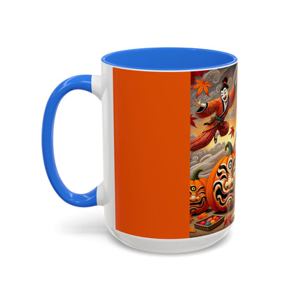 Halloween Rabbit’s Kabuki Jack-o’-Lanterns Colorful Mugs (11oz, 15oz)