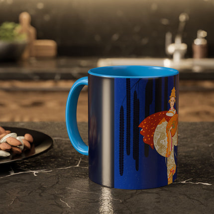 Celestial Melody Colorful Mug (11oz, 15oz) – Musical Grace, Starlit Beauty & Art Deco Elegance