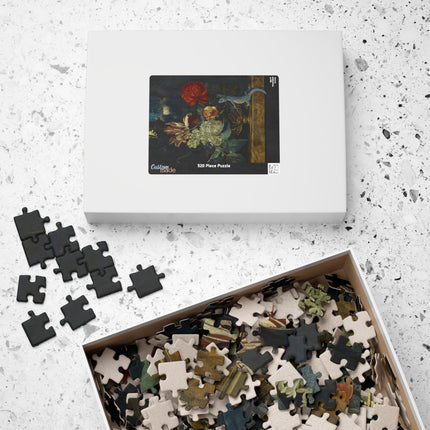 Dutch Baroque Still Life Puzzle — Tulips, Butterfly & Lizard (110–1014 pcs)