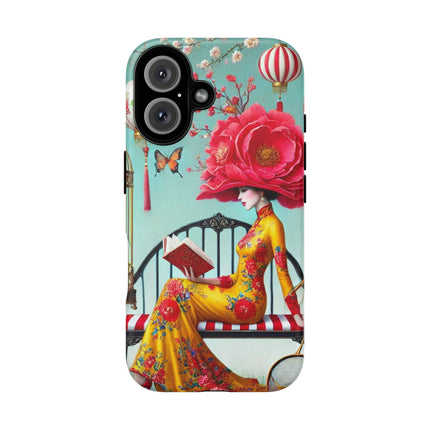Reading In A Painted Garden Phone Cases