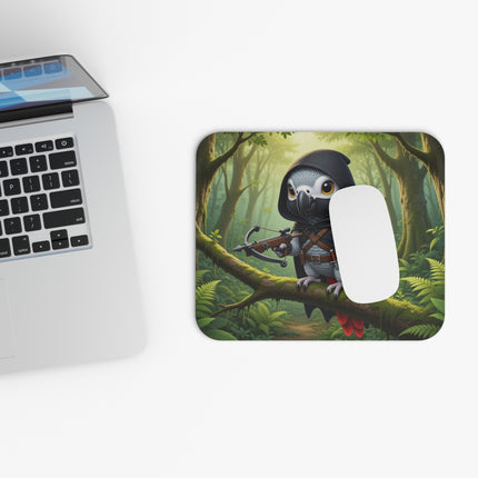 The African Grey Sentinel Mouse Pad – Quiet Strength & Woodland Adventure