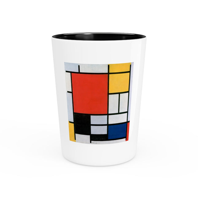 Composition with Red, Yellow, Blue, and Black by Piet Mondrian Ceramic Shot Glass