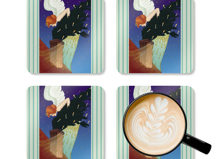 The Christmas Angel Corkwood Coaster Set