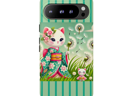 Geisha Kitten and the Dandelion Phone Cases
