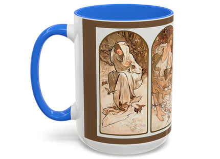 The Seasons by Alphonse Maria Mucha Colorful Mugs (11oz, 15oz)