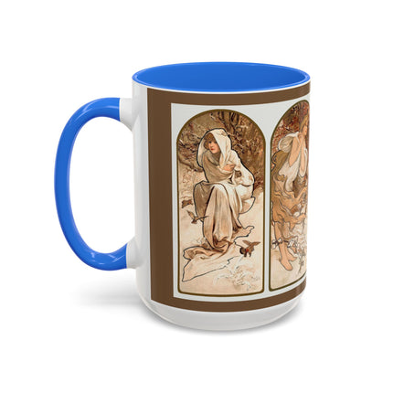 The Seasons by Alphonse Maria Mucha Colorful Mugs (11oz, 15oz)