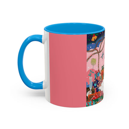 🎀🎄 Christmas Morning In The Rose Parlor Colorful Mug – Art Deco Holiday Fantasy