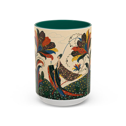 🌺🦋 The Enchanted Floral Voyage Colorful Mug – Art Deco Botanical Whimsy
