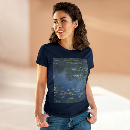Water Lilies by Claude Monet Women's Midweight Cotton Tee