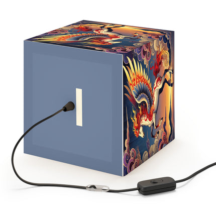 Flame-Winged Horse at Sunset Light Cube Lamp