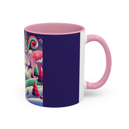 Festive Reindeer Flight Colorful Mugs (11oz, 15oz)