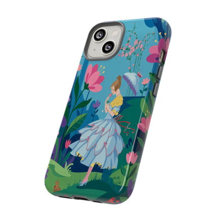 🌸☂️ A Stroll Through The Enchanted Forest Phone Case – Art Deco Floral Fantasy
