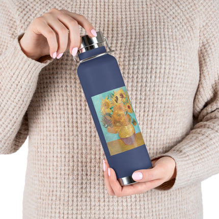 Vase with Twelve Sunflowers by Vincent Van Gogh Copper Vacuum Insulated Bottle, 22oz