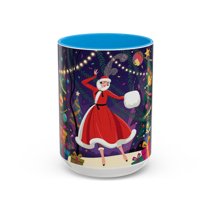 🎄❄️ The Christmas Snowball Dance Colorful Mug – Whimsical Holiday Fashion Fantasy