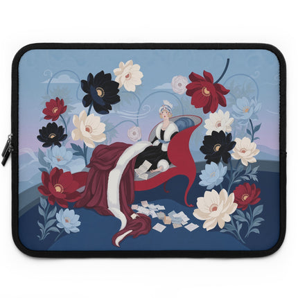💌🌺 The Lady Of The Scarlet Love Letters Laptop Sleeve – Art Deco Floral Romance
